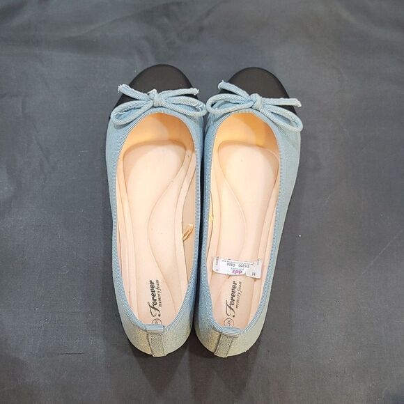 BRAND NEW FOREVER MEMORY FOAM DENIN BOWNOT WOMEN'S FLAT SHOE - Picture 7 of 14